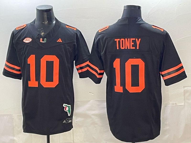 Men 2026 Miami Hurricanes #10 Toney Black 3th generations Limited NCAA Jersey 03